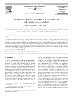 Random biochemical networks: the probability of self