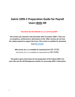 Employee 1095-C - Abila Knowledgebase