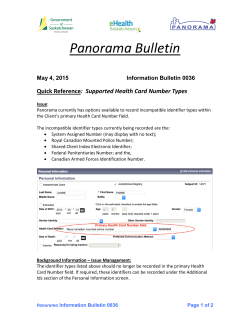 Bulletin 0036 Supported Health Card Number Types