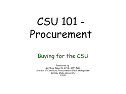 CSU 101 - Procurement - (FOA) | CSU
