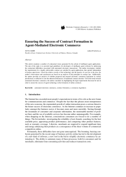 Ensuring the Success of Contract Formation in Agent