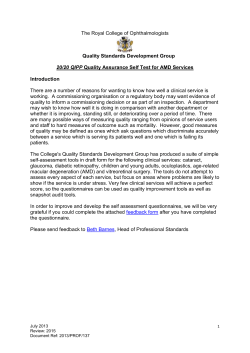 Quality Assurance Self Test for AMD Services