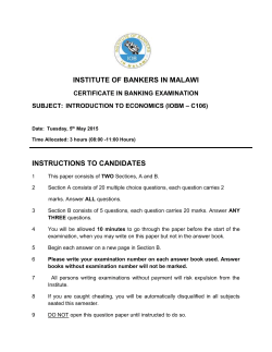 INTRODUCTION TO ECONOMICS - MA Y 2015
