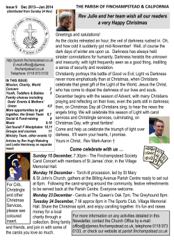 Rev Julie and her team wish all our readers a very Happy Christmas