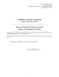 Adopting Pilot Rules for Certain District Court Civil Cases