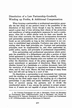 Dissolution of a Law Partnership-Goodwill, Winding up Profits
