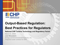 CHP Output Based Regulation - Rhode Island Greenhouse Gas