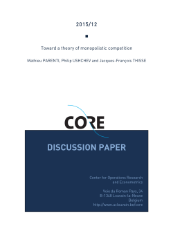 Toward a theory of monopolistic competition