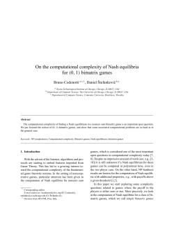 On the computational complexity of Nash equilibria for (0,1) bimatrix