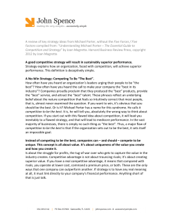 A review of key strategy ideas from Michael Porter