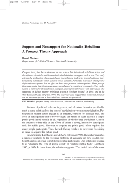 Support and Non-support for Nationalist Rebellion: A Prospect