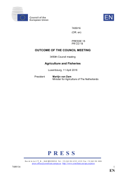 Outcome of the Council meeting - Council of the European Union