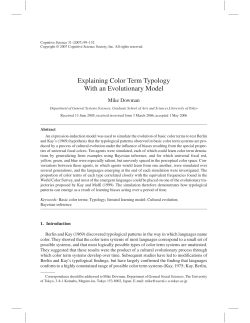 Explaining Color Term Typology With an Evolutionary Model