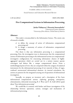 Five Computational Actions in Information Processing