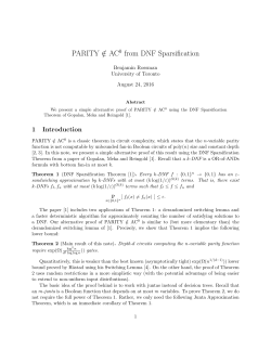 PARITY /&isin; AC 0 from DNF Sparsification