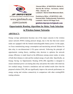 Opportunistic Routing Algorithm for Relay Node Selection in