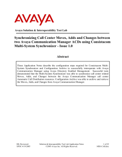 Synchronizing Call Center Moves, Adds and Changes between two