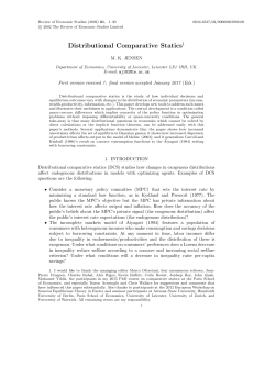 Distributional Comparative Statics1