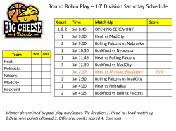 Round Robin Play &ndash; 10` Division Saturday Schedule