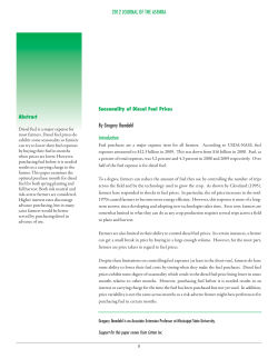 Seasonality of Diesel Fuel Prices