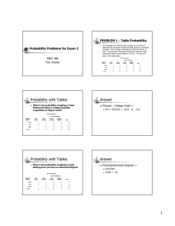 Probability with Tables Answer Probability with Tables Answer