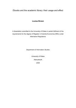 Ebooks and the academic library: their usage and effect