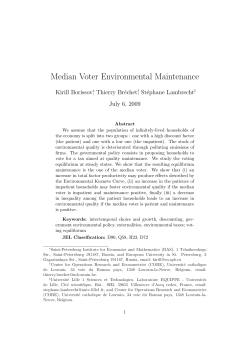 Median Voter Environmental Maintenance