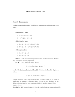 Homework Week One Part 1 Economics