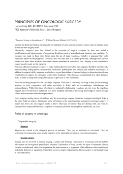 Principles of oncologic surgery