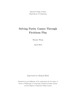 Solving Parity Games Through Fictitious Play