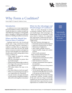 Why Form a Coalition? - UK College of Agriculture
