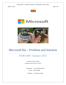 Microsoft Kin * Problem and Solution