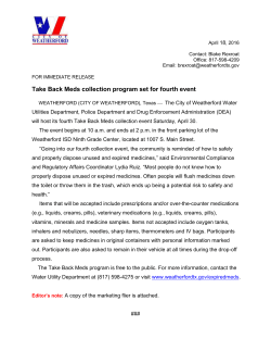 Take Back Meds collection program set for fourth event
