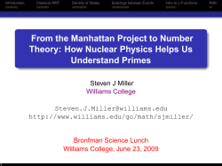 From the Manhattan Project to Number Theory