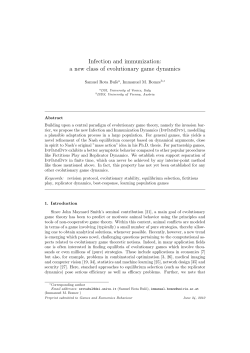 Infection and immunization: a new class of evolutionary game