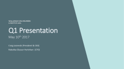 Q1 Presentation - Wallenius Wilhelmsen Logistics ASA