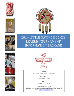 2013 little native hockey league tournament information package