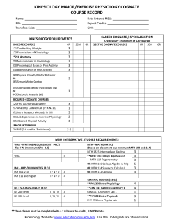 KINESIOLOGY REQUIREMENTS (40 Cr