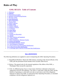 Rules of Play - Greater Seattle Soccer League