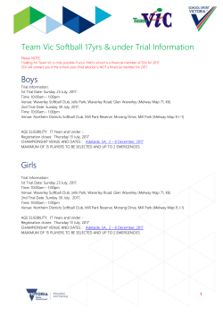 Softball 17 Yrs And Under Team Vic Trial Info Selection Guidelines