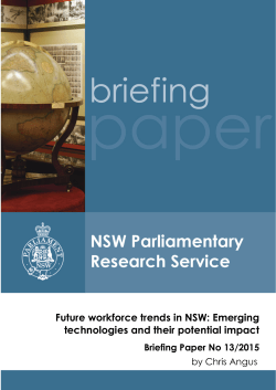 Future workforce trends in NSW: Emerging technologies and their