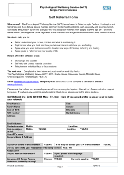 Psychological Wellbeing Service