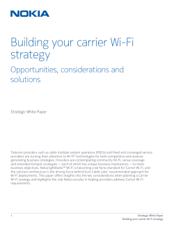 Building your carrier Wi-Fi strategy