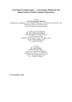 A Systematic Method for the Improvement of Road Transport