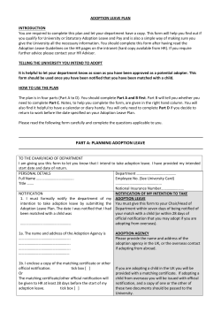 Adoption leave plan - University of Warwick
