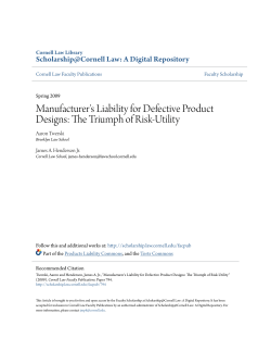 Manufacturer`s Liability for Defective Product Designs