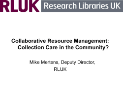 Collection Care in the Community?