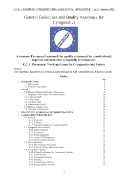 General Guidelines and Quality Assurance for Cytogenetics