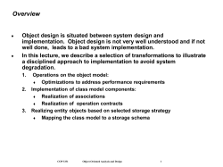 Object design model before transformation