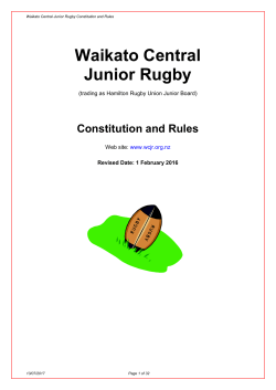 Hamilton Rugby Union - Waikato Central Junior Rugby